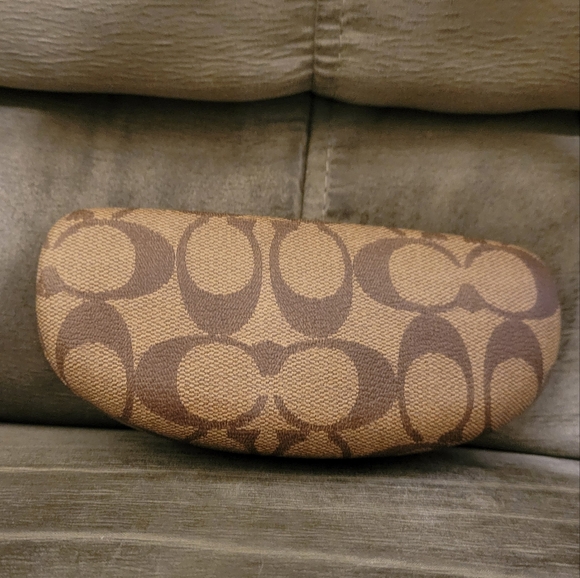 COACH Signature Glasses Case in Brown/Tan. Hard shell, perfect for sunglasses! - Picture 2 of 10